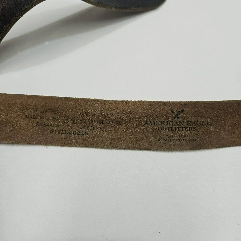 American Eagle Outfitters Leather Belt With Pink Cat Buckle‎ Size 34